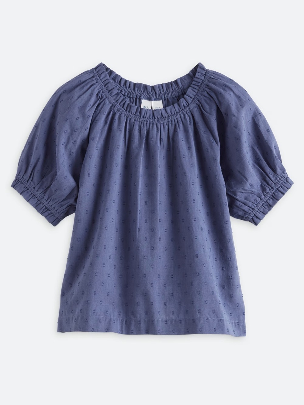 Market & Spruce Blue Eyelet Puff Sleeve Blouse